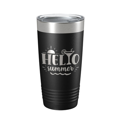 Hello Summer Tumbler Travel Mug Insulated Laser Engraved Coffee Cup 20 oz-0