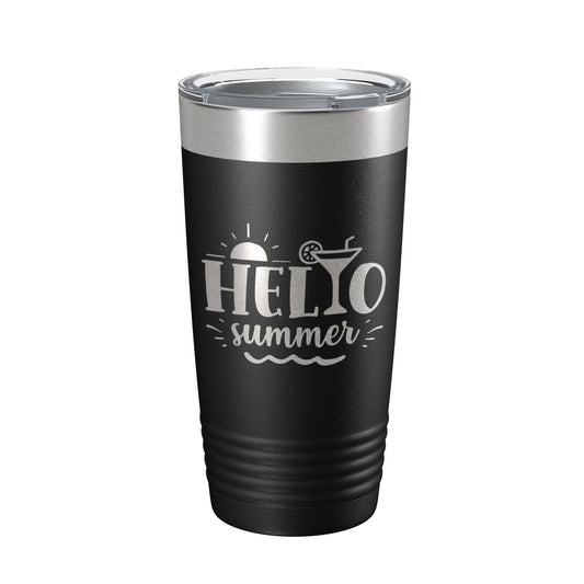 Hello Summer Tumbler Travel Mug Insulated Laser Engraved Coffee Cup 20 oz-0