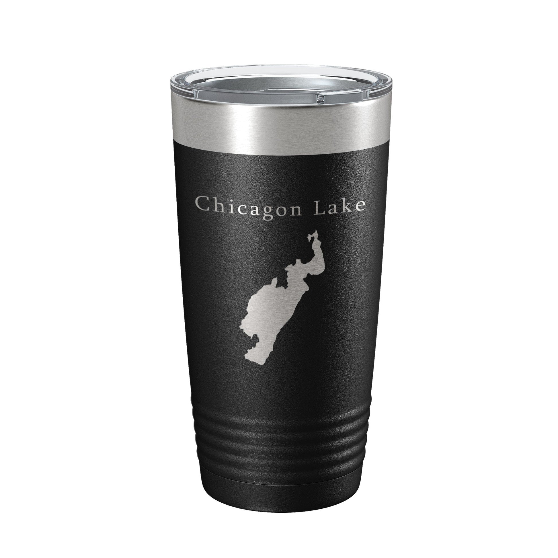 Chicagon Lake Map Tumbler Travel Mug Insulated Laser Engraved Coffee Cup Michigan 20 oz-0