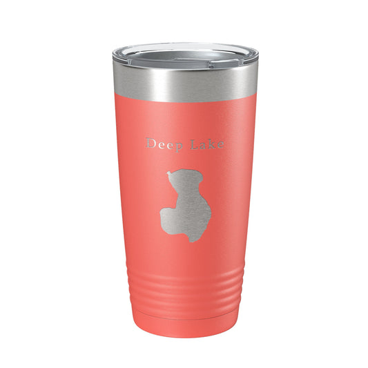 Deep Lake Map Tumbler Travel Mug Insulated Laser Engraved Coffee Cup Illinois 20 oz-20