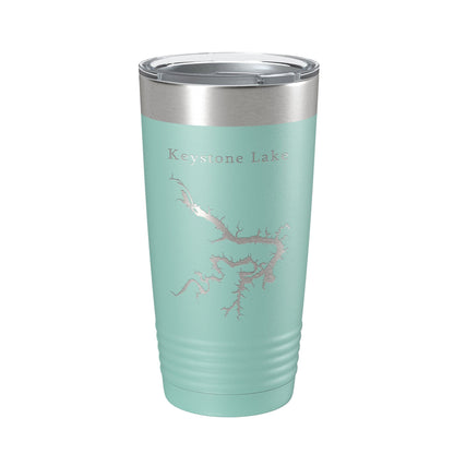 Keystone Lake Map Tumbler Travel Mug Insulated Laser Engraved Coffee Cup Oklahoma 20 oz-12