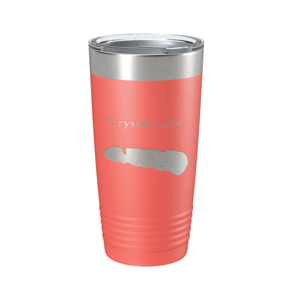 Crystal Lake Map Tumbler Travel Mug Insulated Laser Engraved Coffee Cup Illinois 20 oz-20