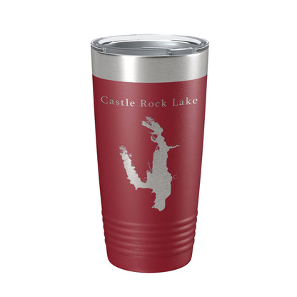 Castle Rock Lake Map Tumbler Travel Mug Insulated Laser Engraved Coffee Cup Wisconsin 20 oz-18