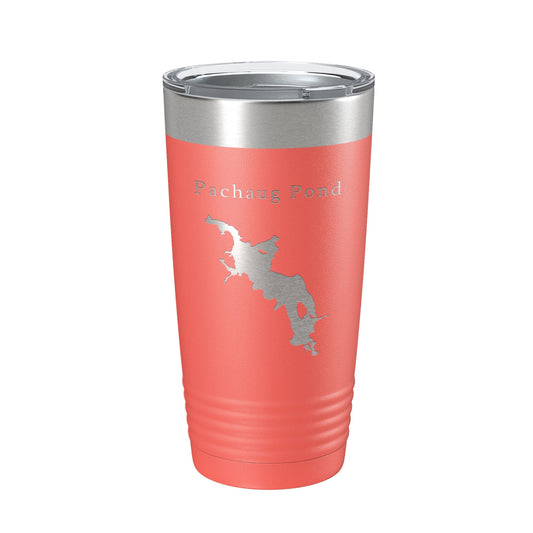Pachaug Pond Tumbler Lake Map Travel Mug Insulated Laser Engraved Coffee Cup Connecticut 20 oz-20