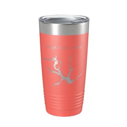 High Rock Lake Map Tumbler Travel Mug Insulated Laser Engraved Coffee Cup North Carolina 20 oz-20