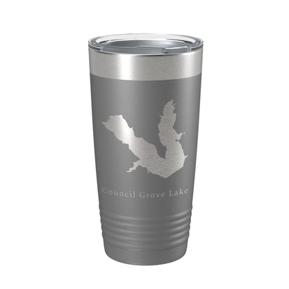 Council Grove Lake Map Tumbler Travel Mug Insulated Laser Engraved Coffee Cup Kansas 20 oz-16