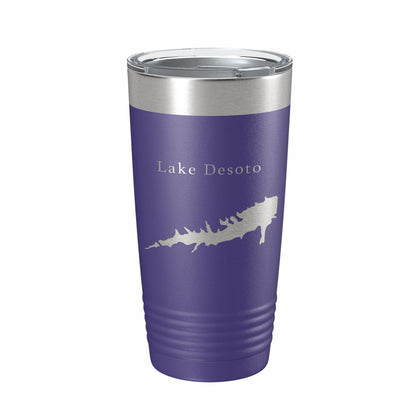 Lake Desoto Map Tumbler Travel Mug Insulated Laser Engraved Coffee Cup Hot Springs Village Arkansas 20 oz-15