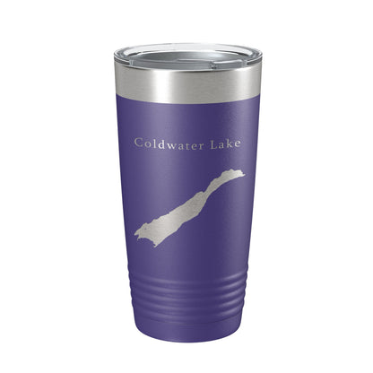 Coldwater Lake Map Tumbler Travel Mug Insulated Laser Engraved Coffee Cup Washington 20 oz-15