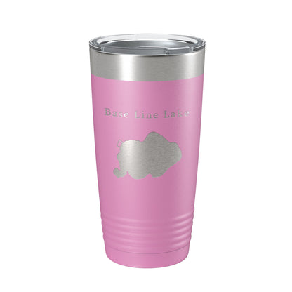 Base Line Lake Map Tumbler Travel Mug Insulated Laser Engraved Coffee Cup Huron River Chain of Lakes Michigan 20 oz-14