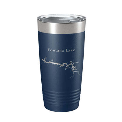 Fontana Lake Map Tumbler Travel Mug Insulated Laser Engraved Coffee Cup North Carolina 20 oz-2