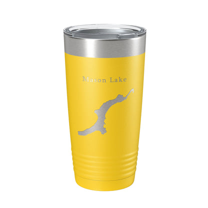 Mason Lake Map Tumbler Travel Mug Insulated Laser Engraved Coffee Cup Washington 20 oz-19