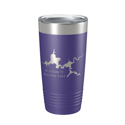 William H. Harsha Lake Map Tumbler Travel Mug Insulated Laser Engraved Coffee Cup Ohio 20 oz-15