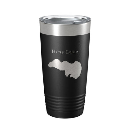 Hess Lake Map Tumbler Travel Mug Insulated Laser Engraved Coffee Cup Michigan 20 oz-0