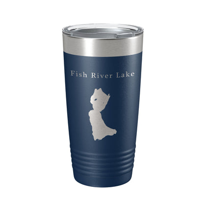 Fish River Lake Map Tumbler Travel Mug Insulated Laser Engraved Coffee Cup Maine 20 oz-2