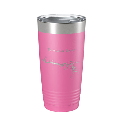 Fontana Lake Map Tumbler Travel Mug Insulated Laser Engraved Coffee Cup North Carolina 20 oz-11