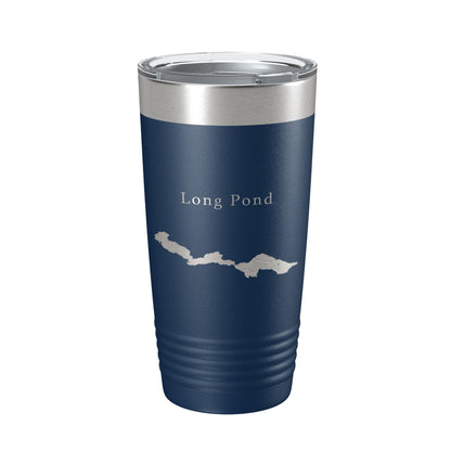 Long Pond Tumbler Lake Map Travel Mug Insulated Laser Engraved Coffee Cup Maine 20 oz-2