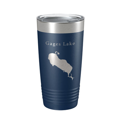 Gages Lake Map Tumbler Travel Mug Insulated Laser Engraved Coffee Cup Illinois 20 oz-2