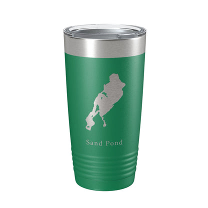 Sand Pond Tumbler Lake Map Travel Mug Insulated Laser Engraved Coffee Cup Maine 20 oz-9