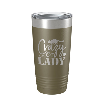 Crazy Cat Lady Tumbler Travel Mug Funny Cat Lover Gift Insulated Laser Engraved Coffee Cup 20 oz-21