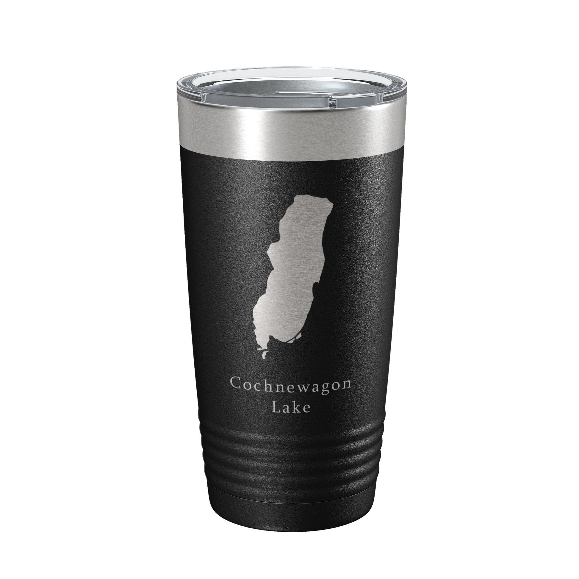 Cochnewagon Lake Pond Map Tumbler Travel Mug Insulated Laser Engraved Coffee Cup Maine 20 oz-0