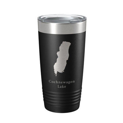 Cochnewagon Lake Pond Map Tumbler Travel Mug Insulated Laser Engraved Coffee Cup Maine 20 oz-0