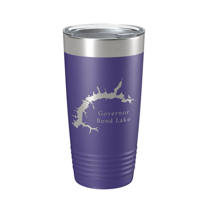 Governor Bond Lake Map Tumbler Travel Mug Insulated Laser Engraved Coffee Cup Illinois 20 oz-15