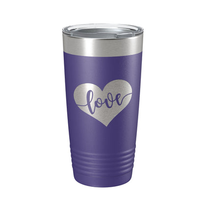 Love Tumbler Valentine's Day Heart Travel Mug Insulated Laser Engraved Coffee Cup 20 oz-15