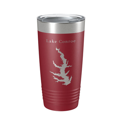 Lake Conroe Map Tumbler Travel Mug Insulated Laser Engraved Coffee Cup Texas 20 oz-18