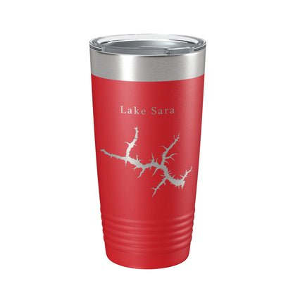 Lake Sara Map Tumbler Travel Mug Insulated Laser Engraved Coffee Cup Illinois 20 oz-10