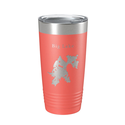Big Lake Map Tumbler Travel Mug Insulated Laser Engraved Coffee Cup Maine 20 oz-20