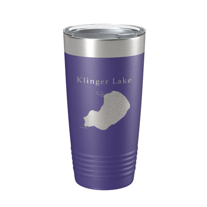 Klinger Lake Map Tumbler Travel Mug Insulated Laser Engraved Coffee Cup Michigan 20 oz-15