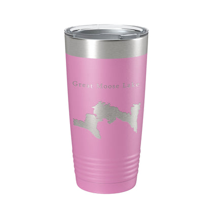 Great Moose Lake Map Tumbler Travel Mug Insulated Laser Engraved Coffee Cup Maine 20 oz-14