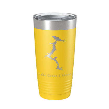 Lake Coeur d'Alene Map Tumbler Travel Mug Insulated Laser Engraved Coffee Cup Idaho 20 oz-4