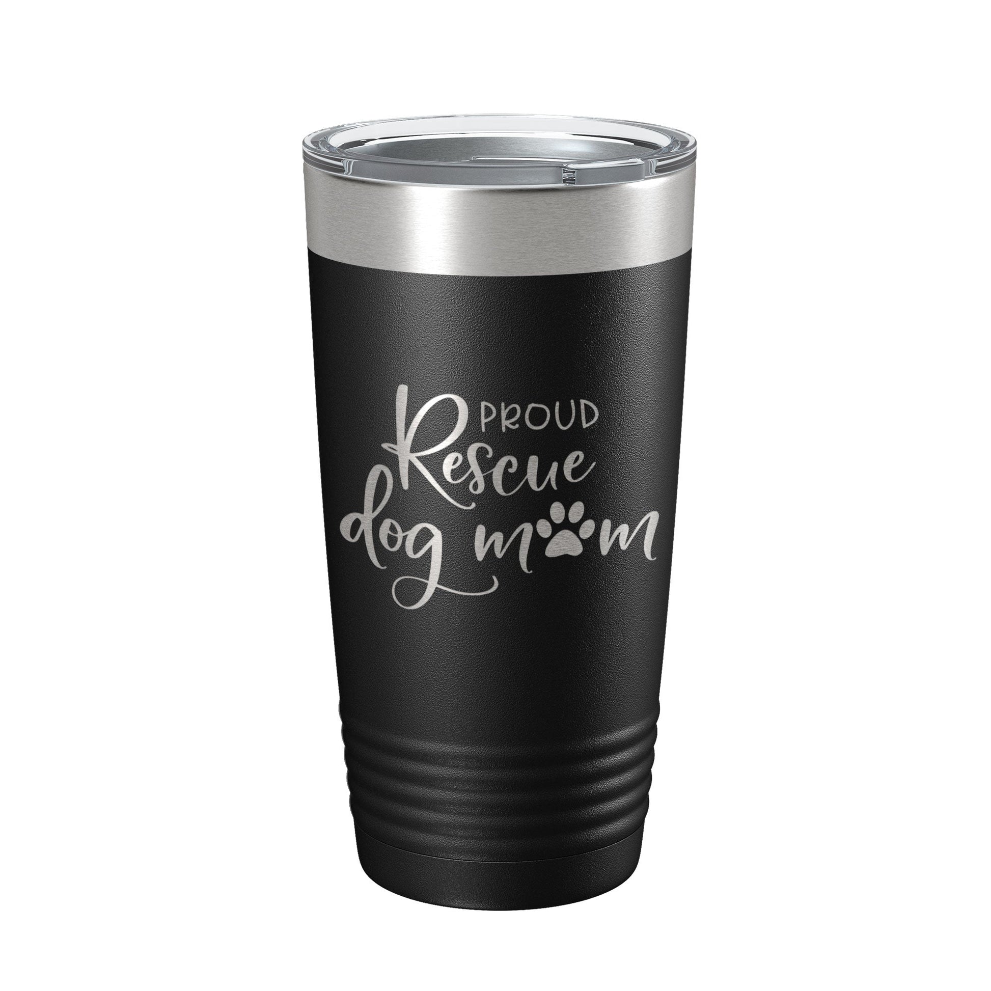 Proud Rescue Mom Tumbler Dog Travel Mug Gift Insulated Laser Engraved Coffee Cup 20 oz-5