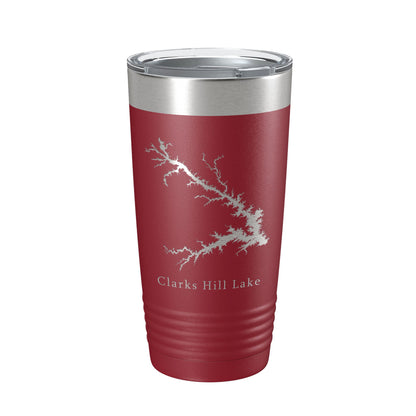 Clarks Hill Lake Map Tumbler Travel Mug Insulated Laser Engraved Coffee Cup J. Strom Thurmond Reservoir GA SC 20 oz-18