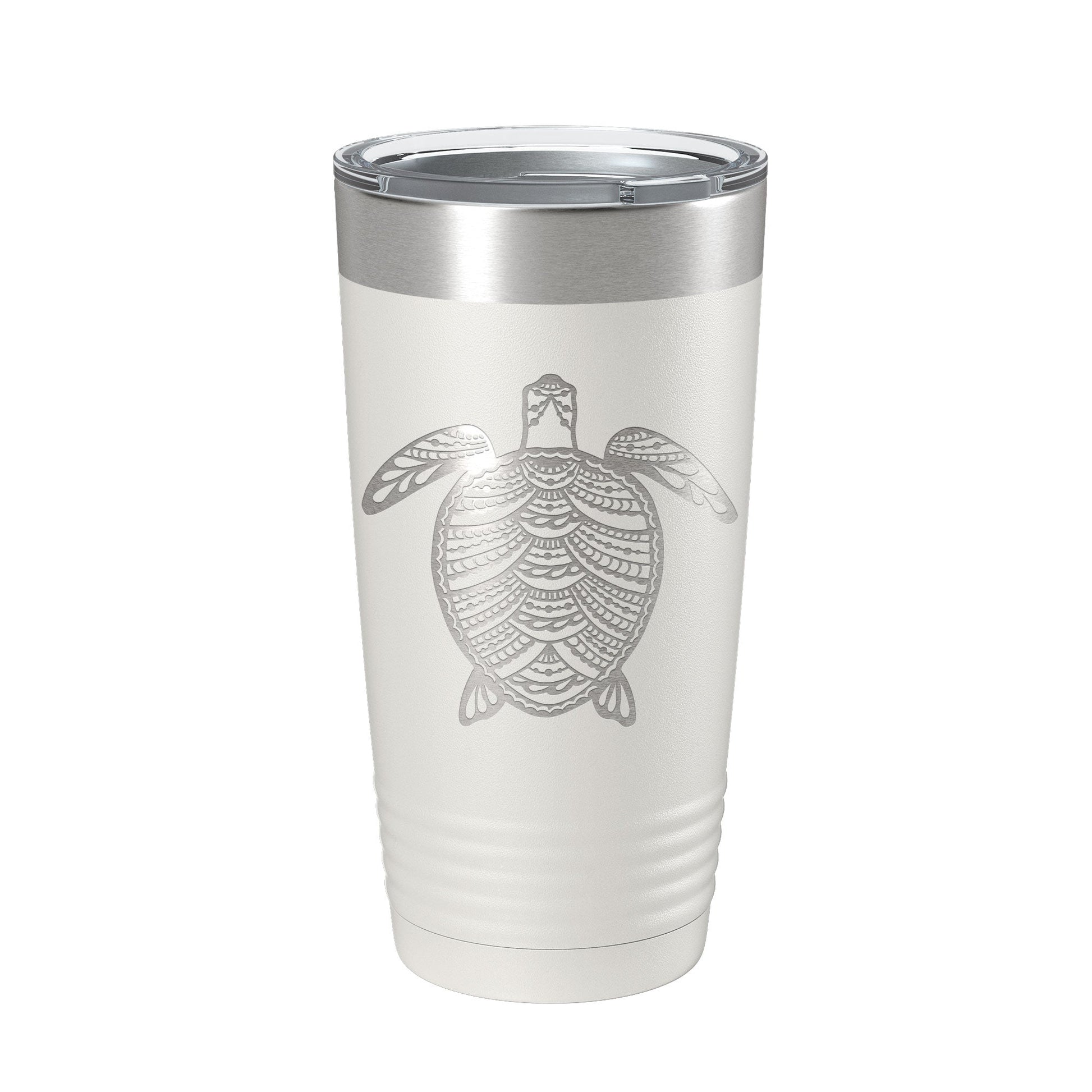 Sea Turtle Tumbler Zentangle Travel Mug Insulated Laser Engraved Coffee Cup 20 oz-1