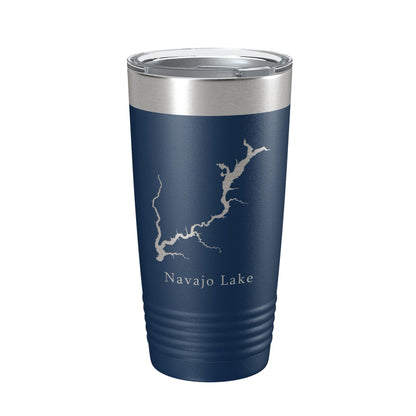 Navajo Lake Map Tumbler Travel Mug Insulated Laser Engraved Coffee Cup New Mexico Colorado 20 oz-2