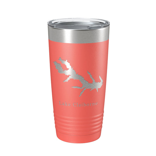 Lake Claiborne Map Tumbler Travel Mug Insulated Laser Engraved Coffee Cup Louisiana 20 oz-20