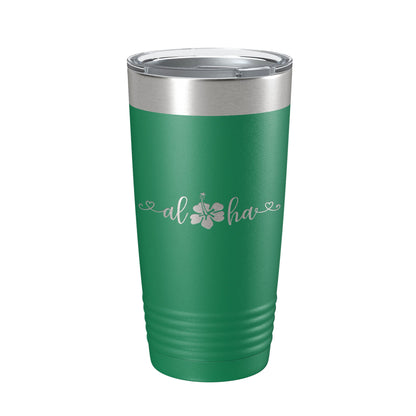 Aloha Hibiscus Tumbler Flower Travel Mug Cute Insulated Laser Engraved Coffee Cup Hawaii 20 oz-9