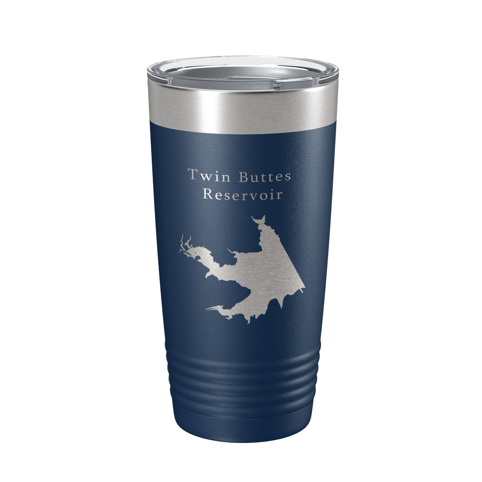 Twin Buttes Reservoir Tumbler Lake Map Travel Mug Insulated Laser Engraved Coffee Cup Texas 20 oz-2