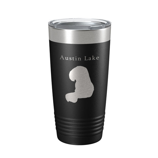 Austin Lake Map Tumbler Travel Mug Insulated Laser Engraved Coffee Cup Michigan 20 oz-0