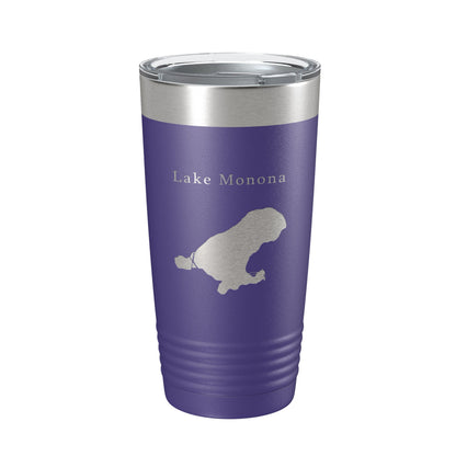 Lake Monona Map Tumbler Travel Mug Insulated Laser Engraved Coffee Cup Wisconsin 20 oz-15