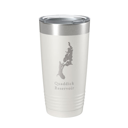 Quaddick Reservoir Lake Map Tumbler Travel Mug Insulated Laser Engraved Coffee Cup Connecticut 20 oz-1