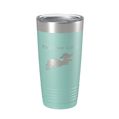 Paw Paw Lake Map Tumbler Travel Mug Insulated Laser Engraved Coffee Cup Michigan 20 oz-12