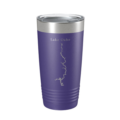 Lake Oahe Map Tumbler Travel Mug Insulated Laser Engraved Coffee Cup North Dakota 20 oz-15