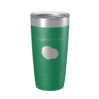 Highland Lake Map Tumbler Travel Mug Insulated Laser Engraved Coffee Cup Illinois 20 oz-9