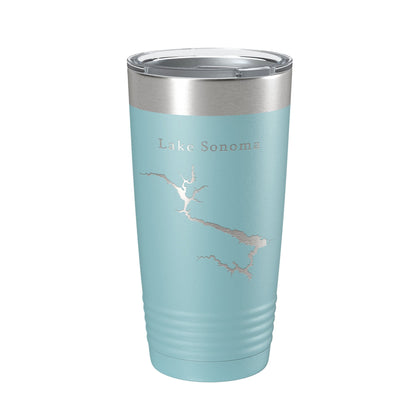 Lake Sonoma Map Tumbler Travel Mug Insulated Laser Engraved Coffee Cup California 20 oz-13
