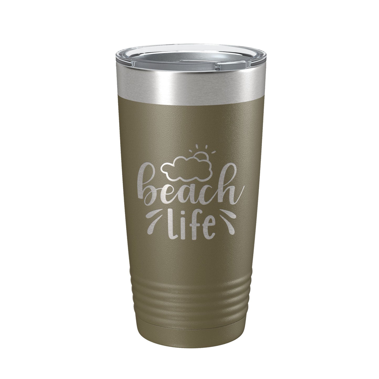 Beach Life Tumbler Sunshine Travel Mug Insulated Laser Engraved Coffee Cup 20 oz-21