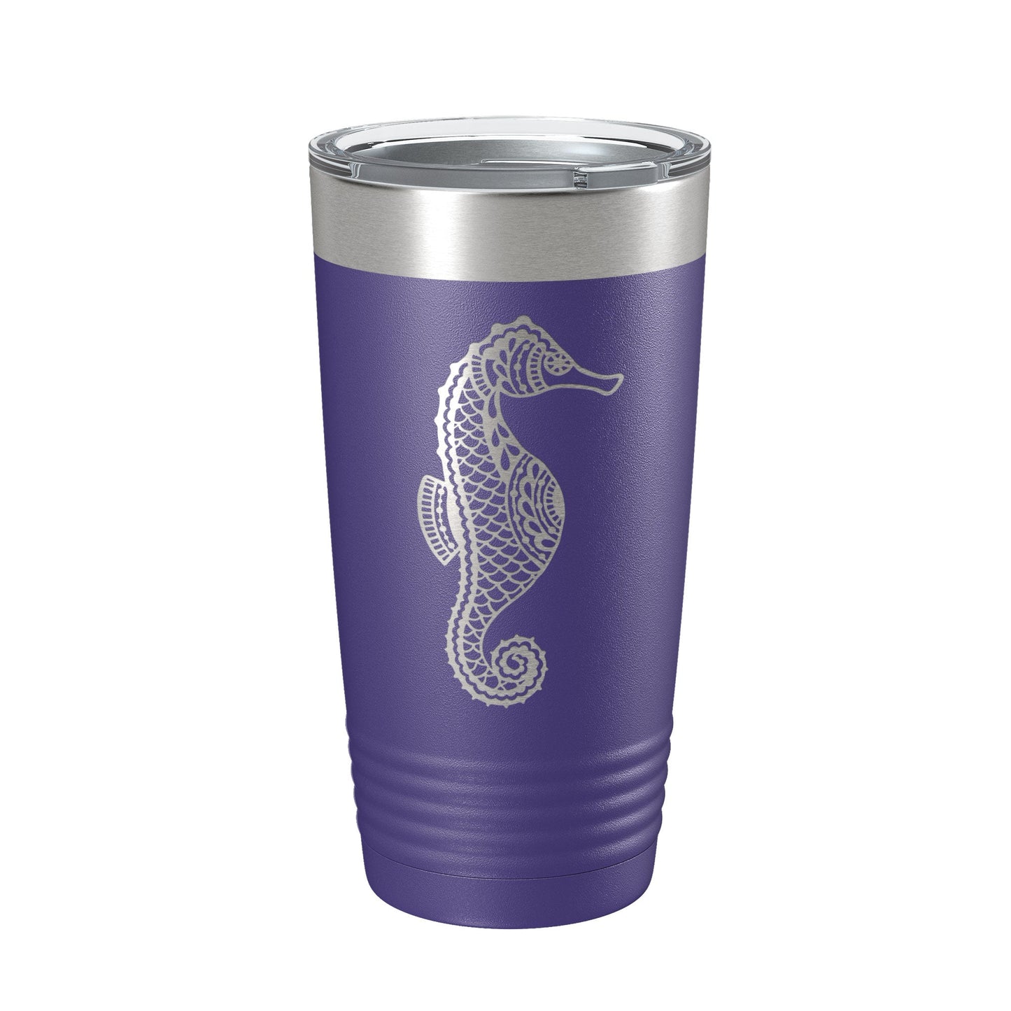 Seahorse Tumbler Zentangle Travel Mug Insulated Laser Engraved Coffee Cup 20 oz-15