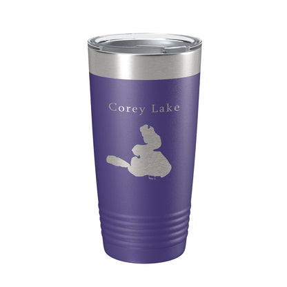 Corey Lake Map Tumbler Travel Mug Insulated Laser Engraved Coffee Cup Michigan 20 oz-15